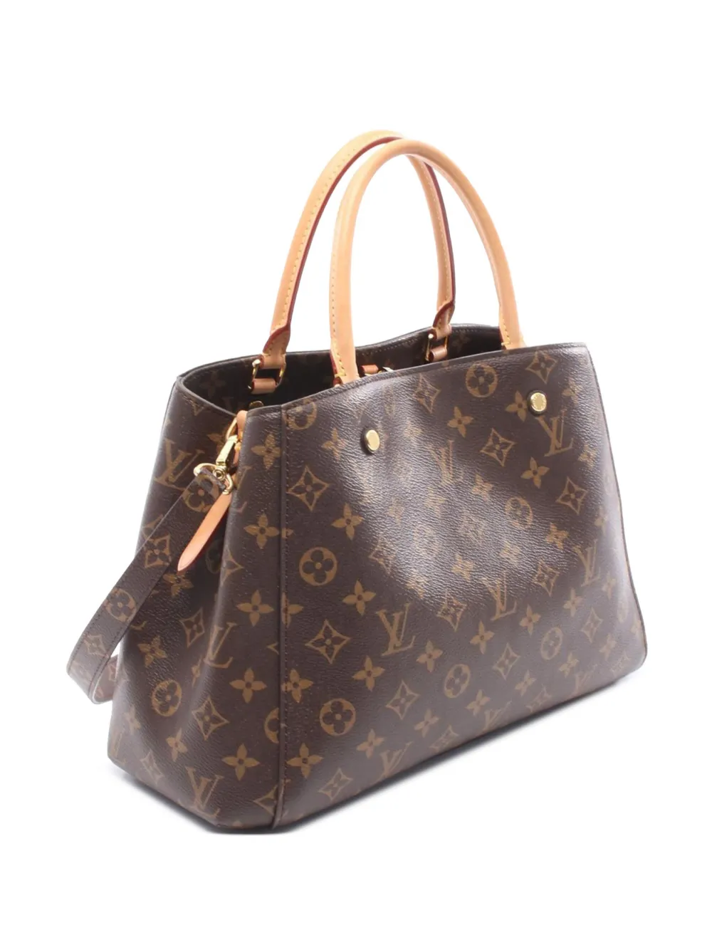 Pre-owned Louis Vuitton 2019 Monogram Montaigne Mm Satchel In Brown