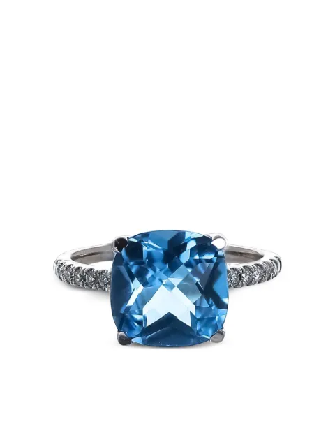 Lisa Nik anillo Swiss Topaz en oro blanco de 18kt