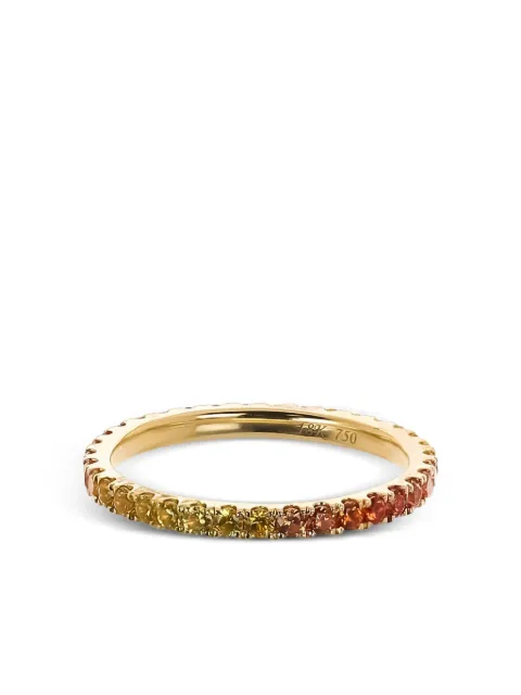 Lisa Nik 18kt yellow gold ombre Sapphire ring
