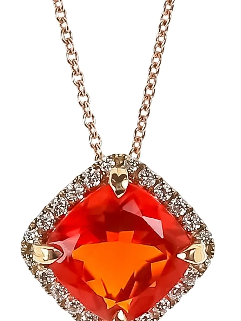 Lisa Nik 18kt rose gold Fire Opal necklace | Image 2