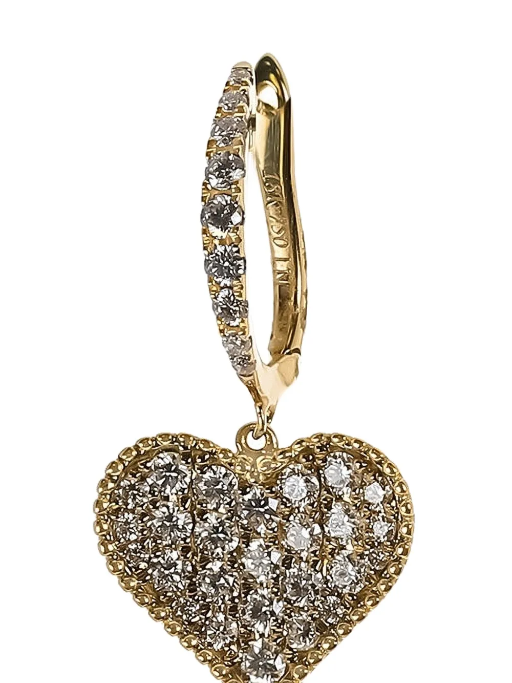 Lisa Nik aretes Heart en oro amarillo de 18kt con diamante | Image 2