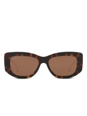 Gucci Eyewear GC002288 rectangle-frame Sunglasses | Brown | FARFETCH