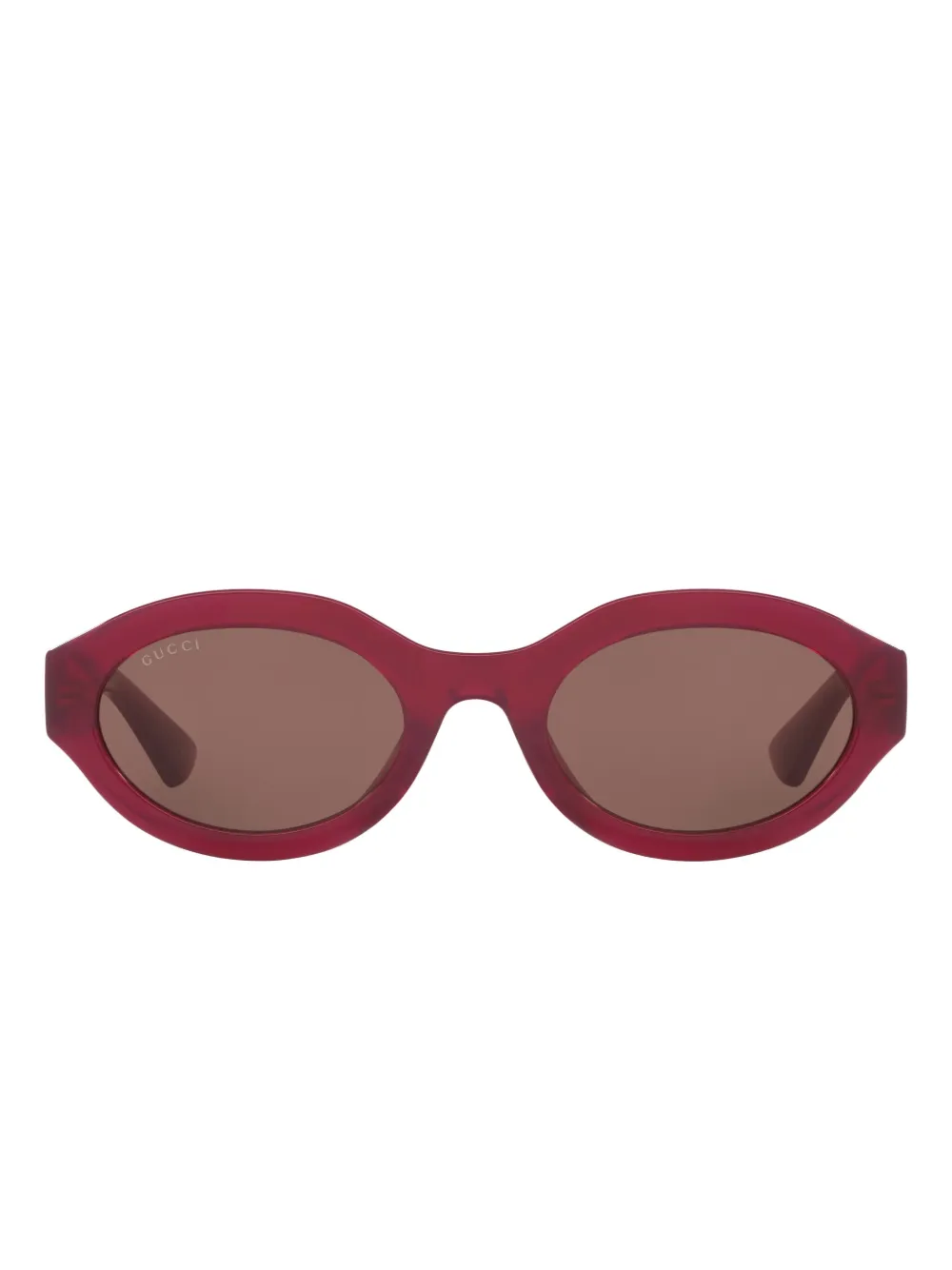 Gucci Womens Pink Gg1579s Oval-frame Injected Sunglasses In Red