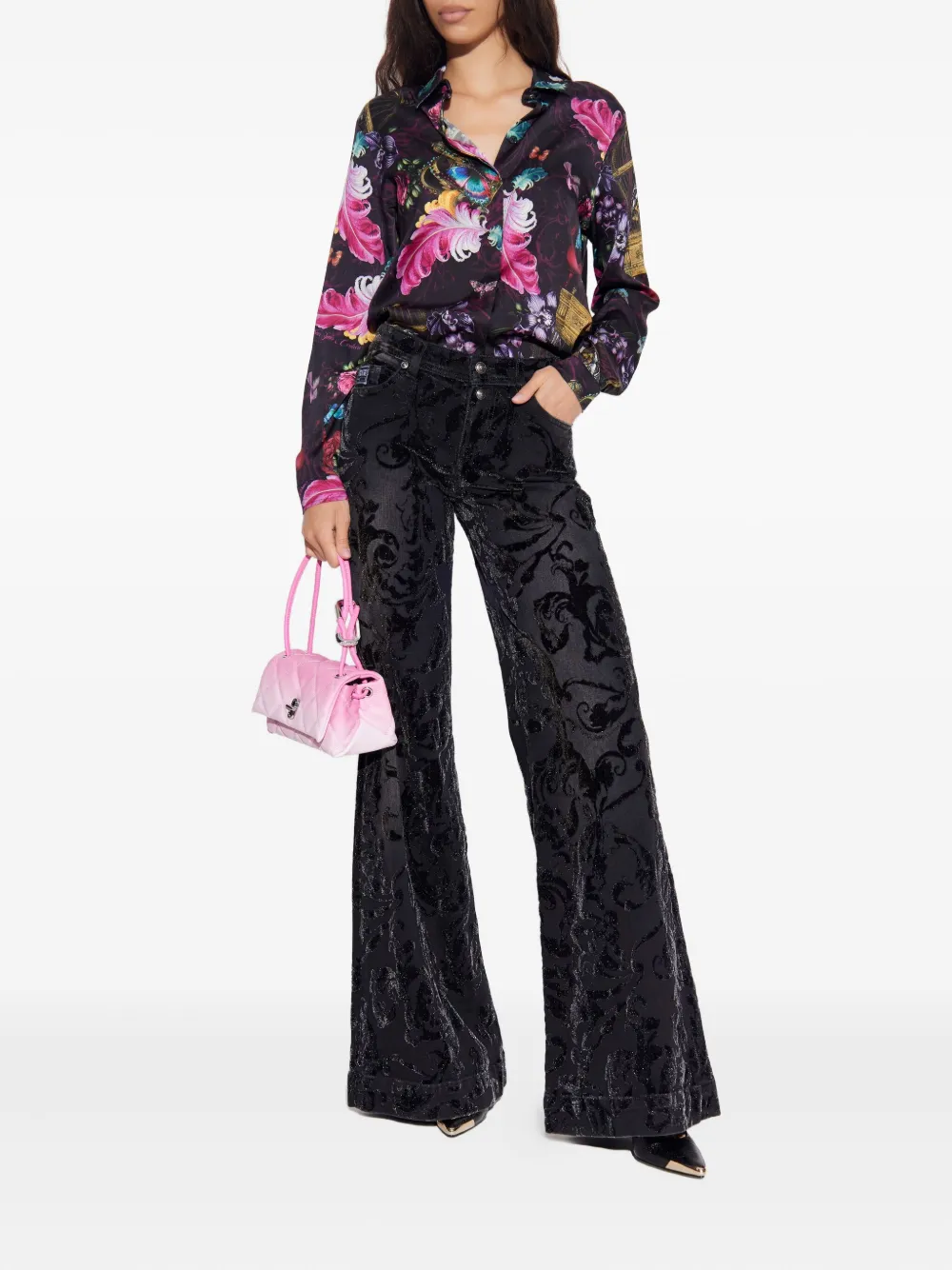Versace Jeans Couture feather-print shirt - Zwart