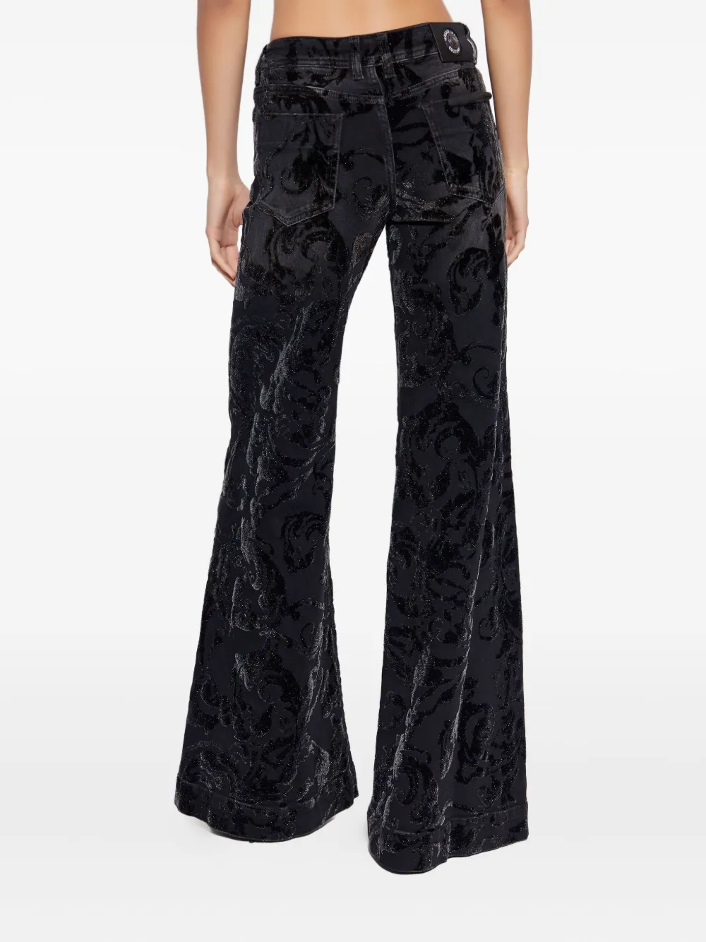 Versace Jeans Couture Flared jeans met bloemenprint Zwart