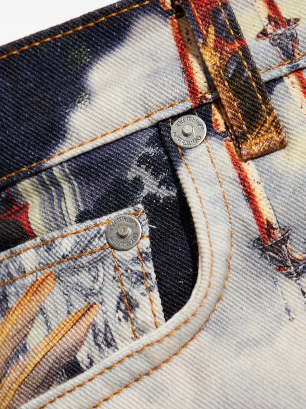 Off-White Jeans met print Blauw