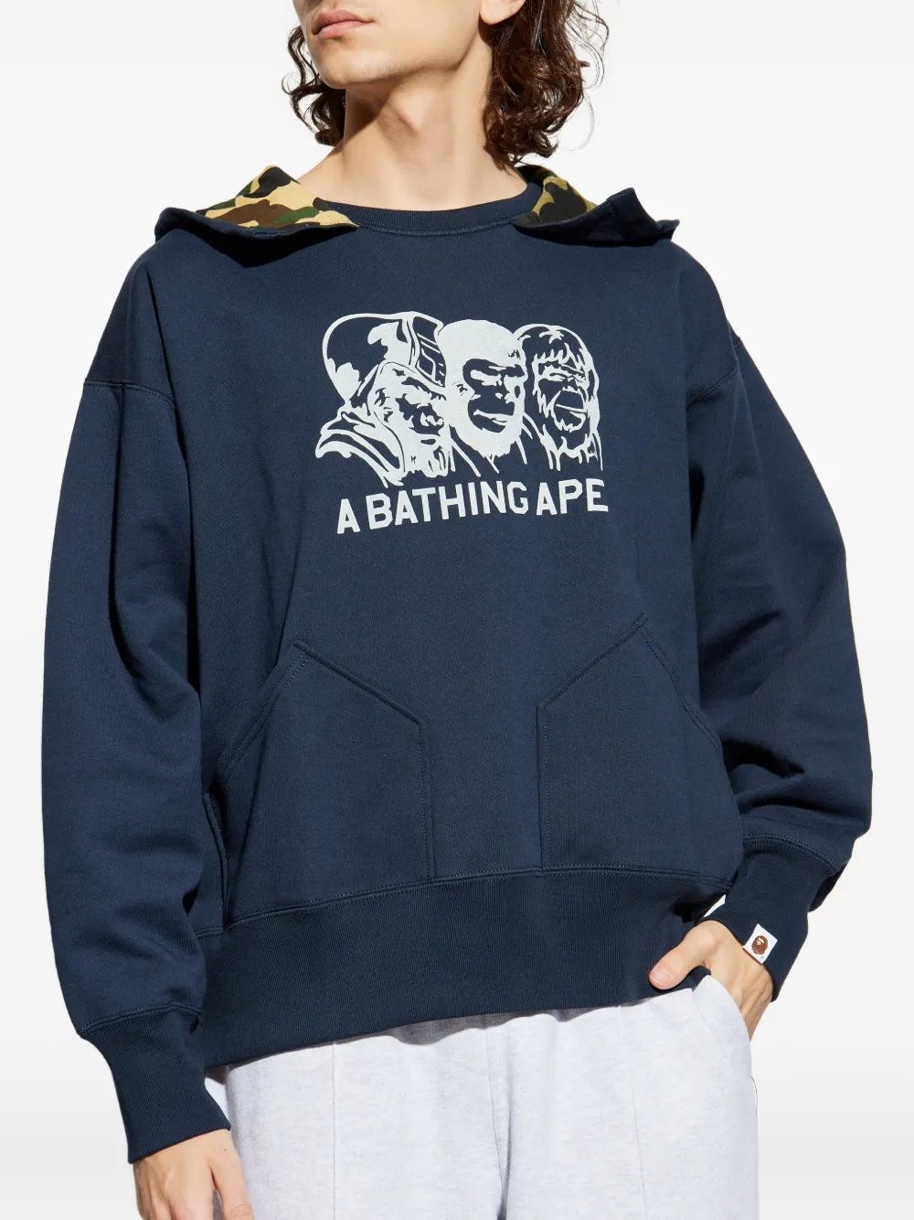 A BATHING APE Double Face katoenen hoodie Blauw