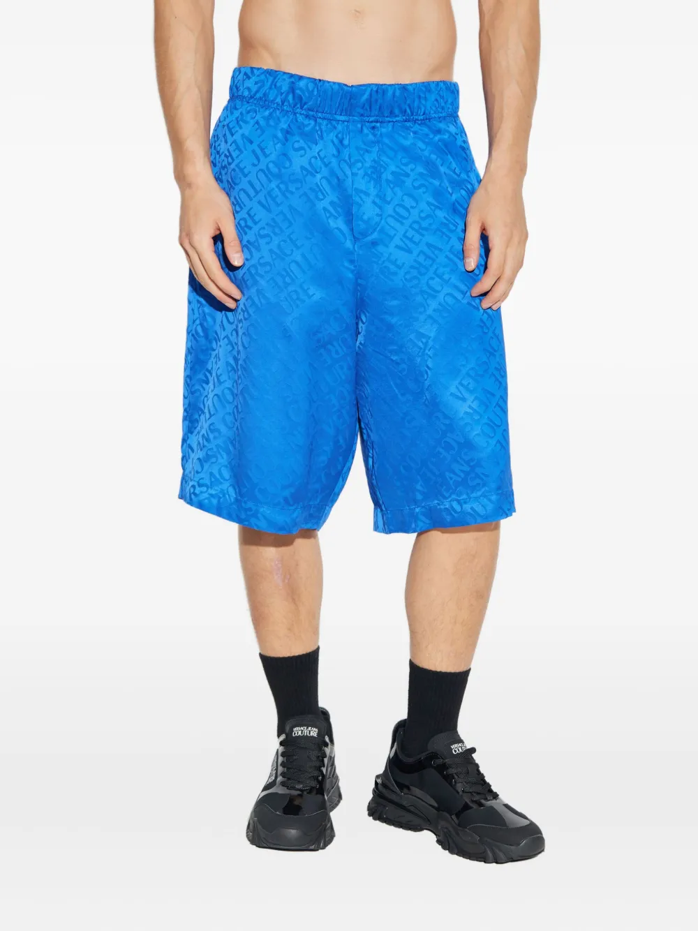 Versace Jeans Couture Shorts met logodetail Blauw