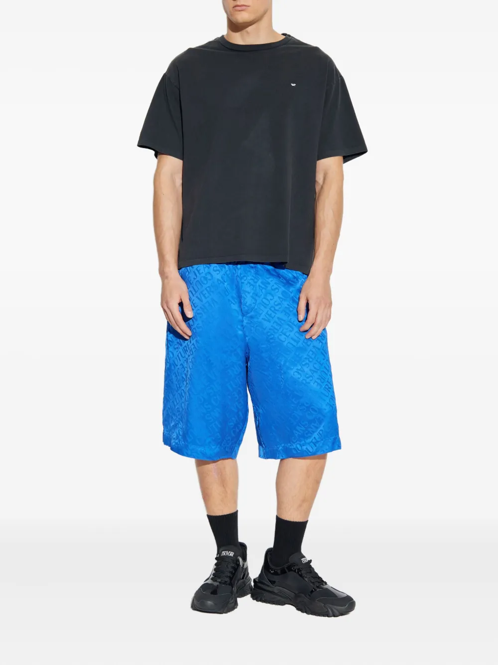 Versace Jeans Couture Shorts met logodetail Blauw