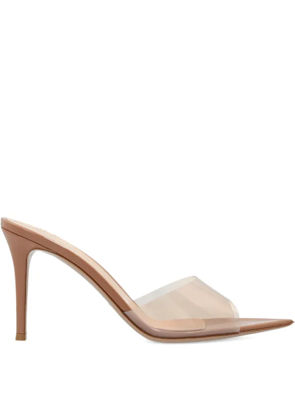 Gianvito Rossi 85mm Elle Pointed-toe Heeled Sandals in Neutrals
