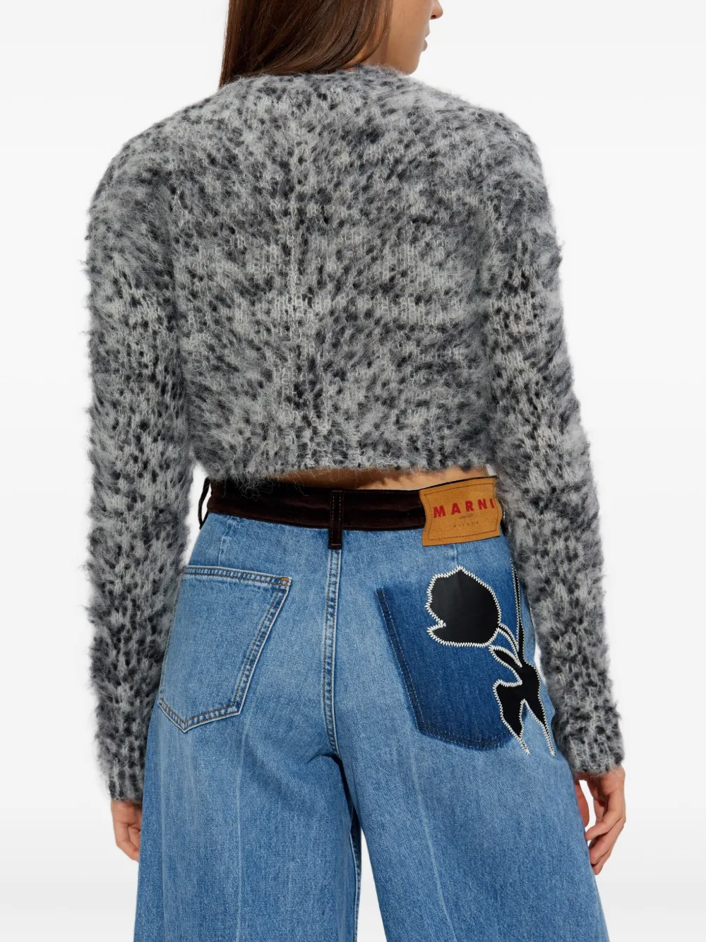 Marni Button-fastening Cardigan In Gray