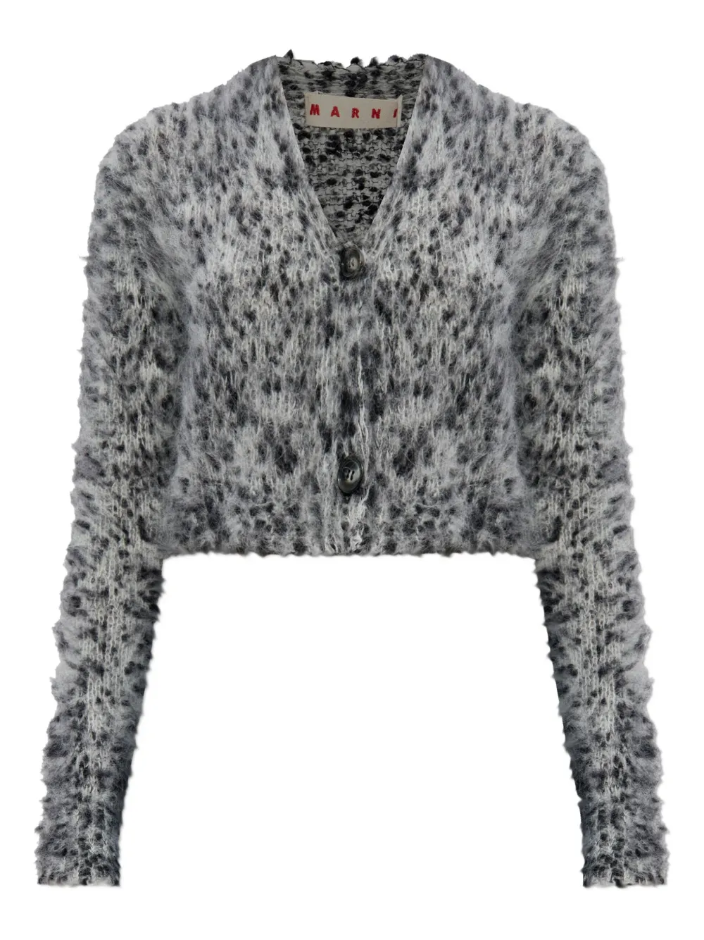 Marni Button-fastening Cardigan In Gray