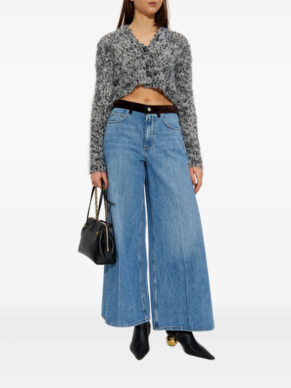 Marni Button-fastening Cardigan In Gray