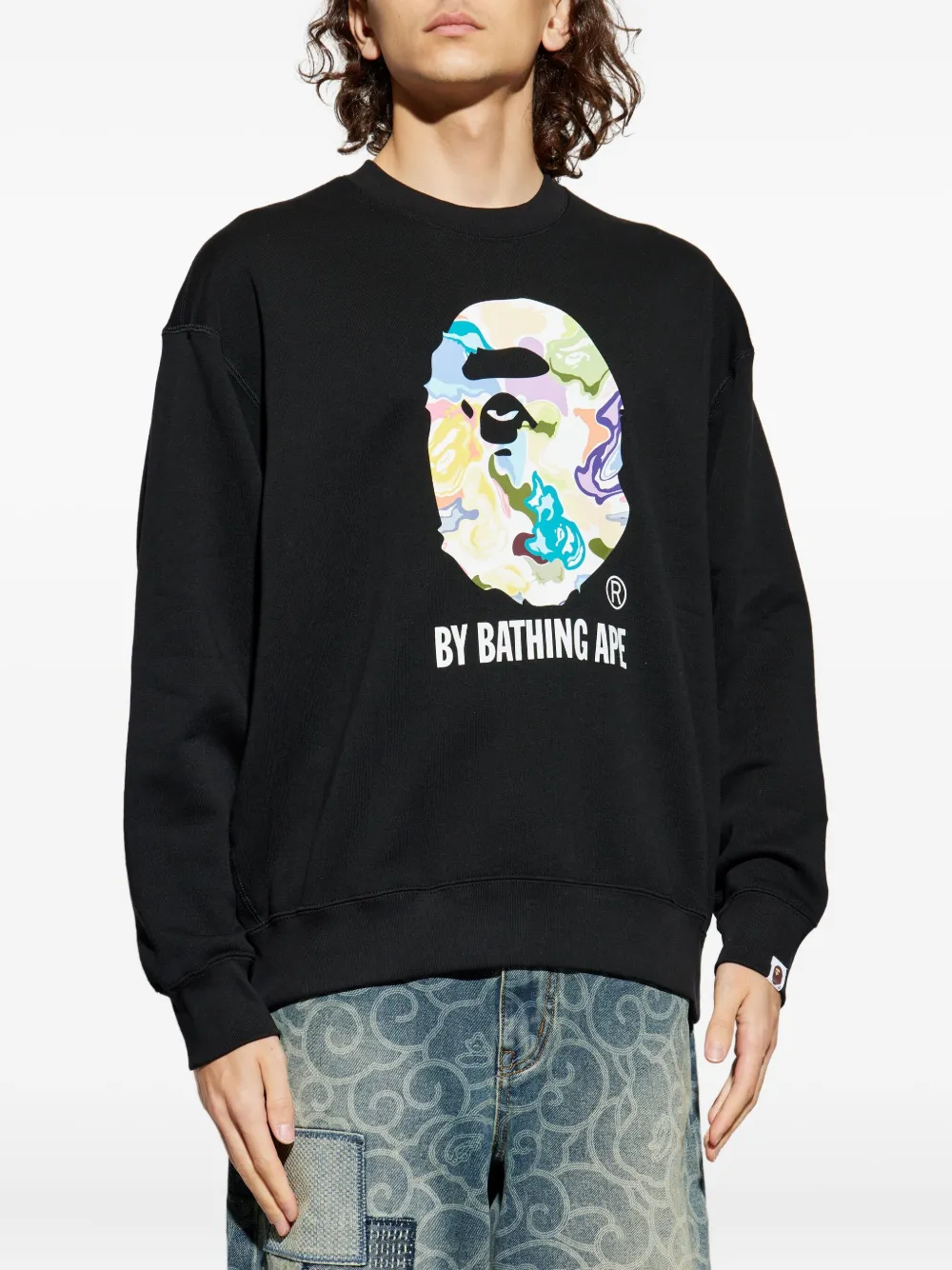 A BATHING APE Sweater met ronde hals Zwart