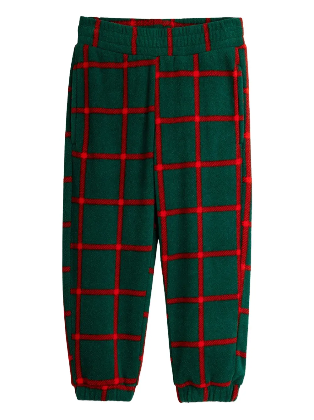 Mini Rodini plaid fleece trousers - Verde