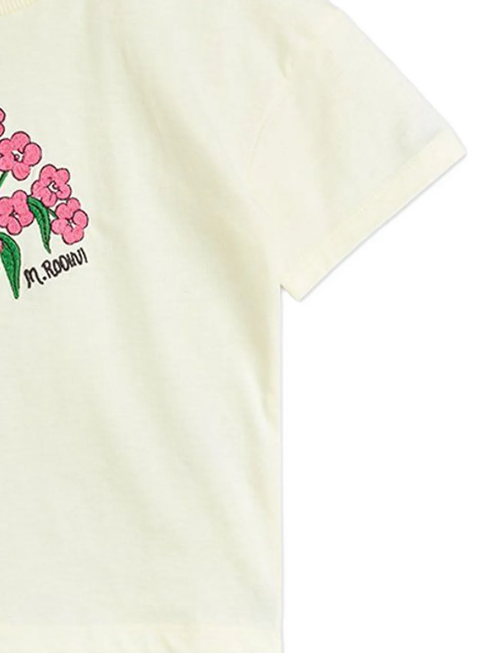 Mini Rodini Floral-print T-shirt In Neutral