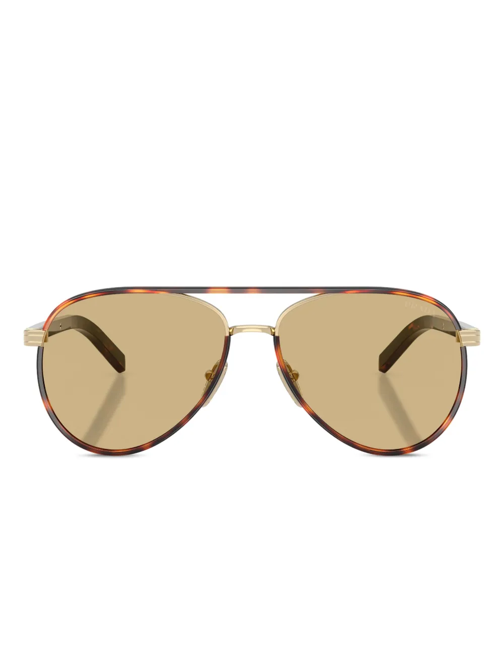 専用✨PRADA Tortoiseshell Sunglasses ゴールドロゴ Prada Eyewear pilot-frame Tortoiseshell Sunglasses | Gold | FARFETCH