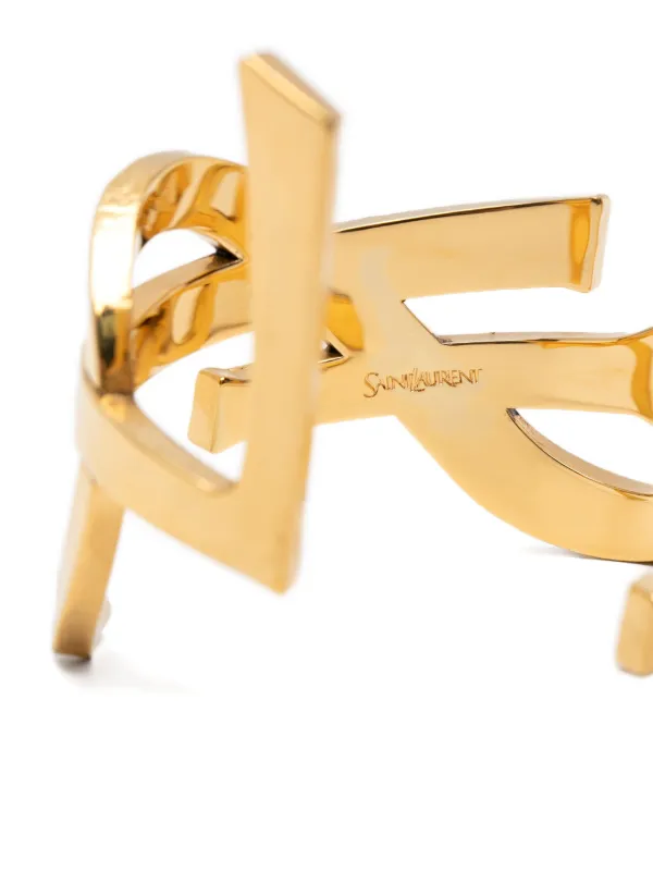 saint lauren paris ブレスレット YSL ゴールド ロゴ Saint Laurent Logo Bracelet | Gold | FARFETCH