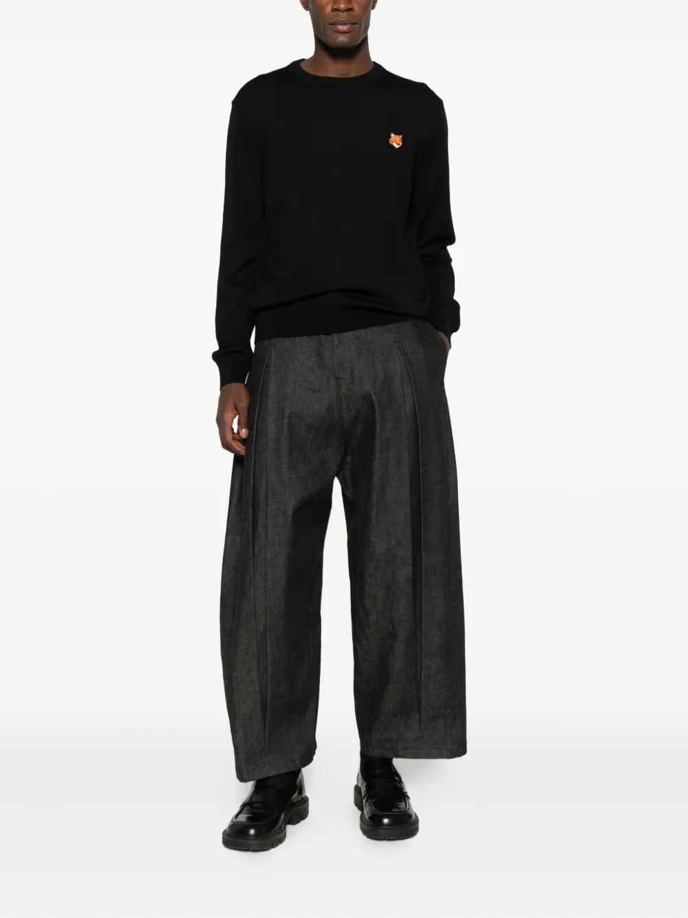 Maison Kitsuné Fox Head sweater - Zwart