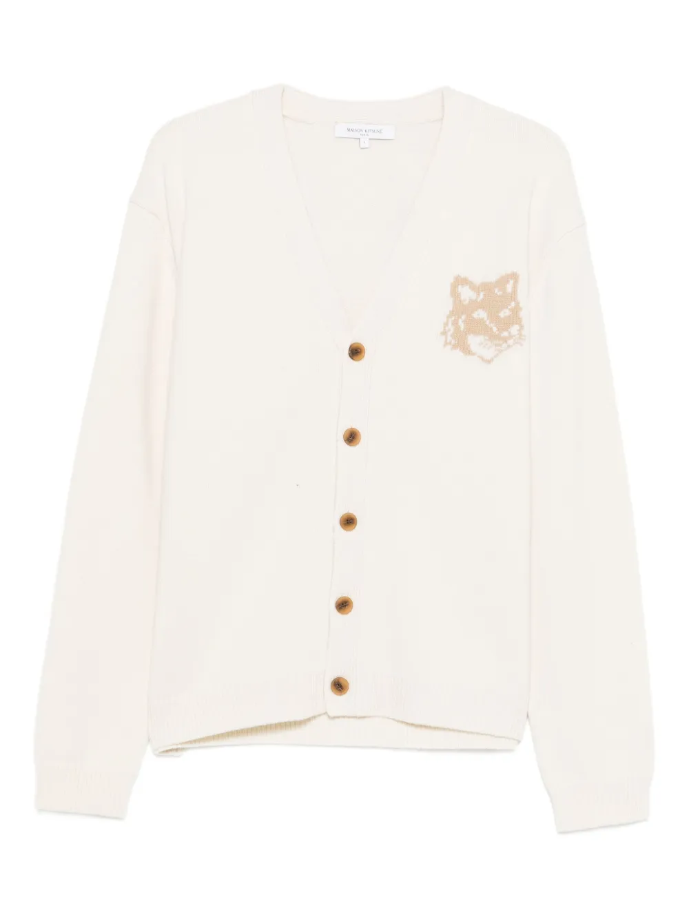 Maison Kitsuné フォックスヘッド カーディガン - ニュートラル Maison Kitsuné フォックスヘッド カーディガン - ニュートラル
