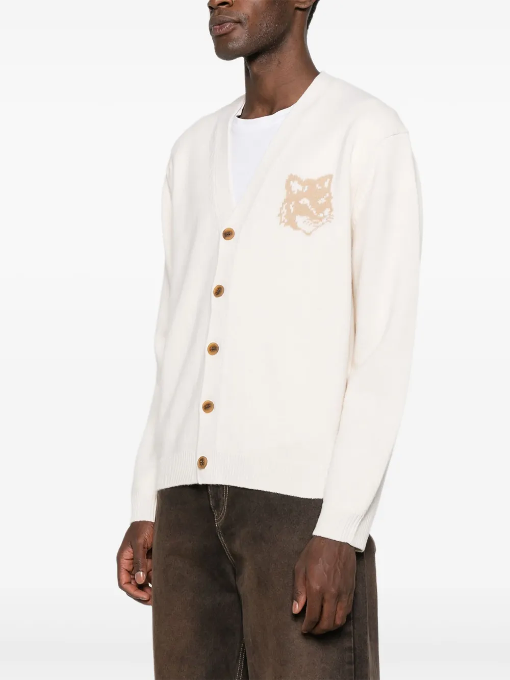 Maison Kitsuné Fox Head vest Beige