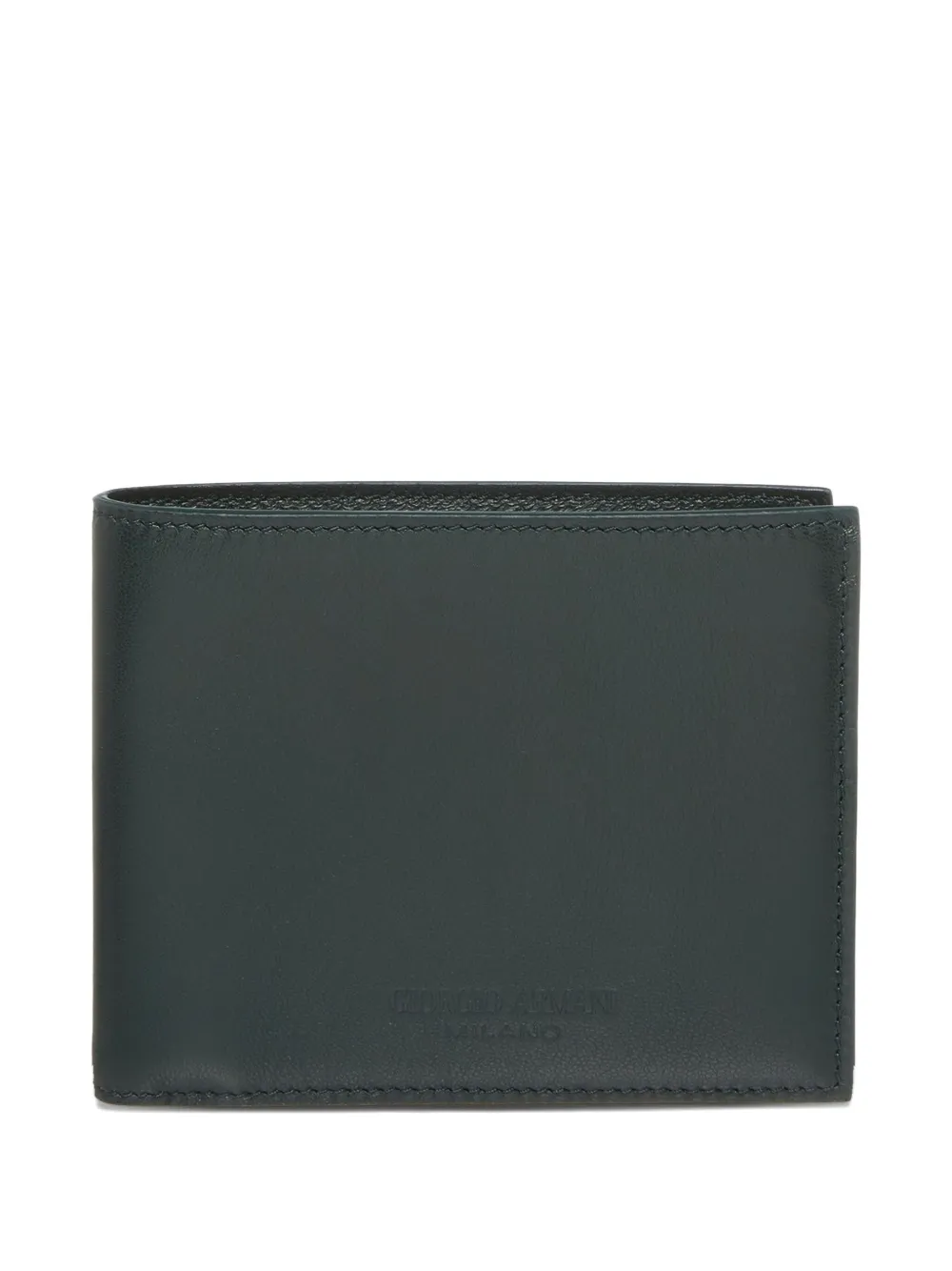 Giorgio Armani Debossed-logo Bi-fold Wallet In Green