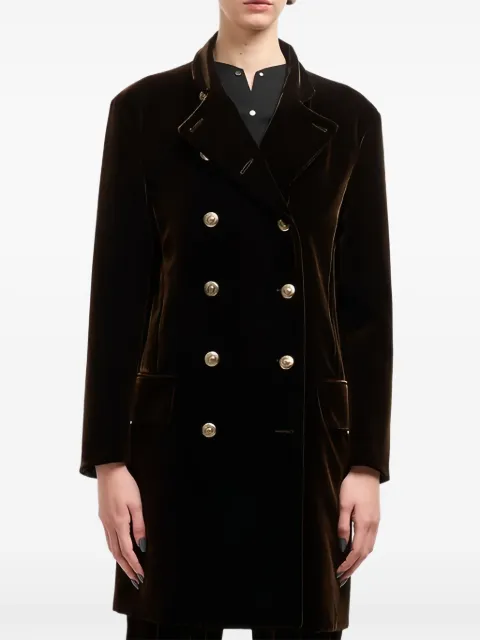Giorgio Armani abrigo con doble botonadura y efecto de terciopelo