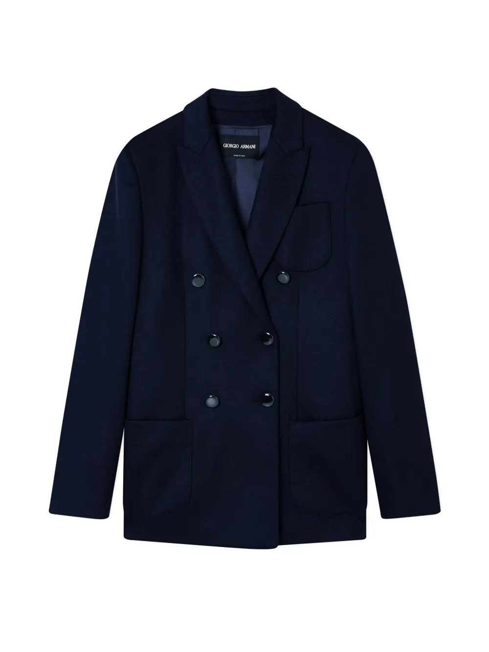 Giorgio Armani Double-breasted Cashmere Blazer In Blue
