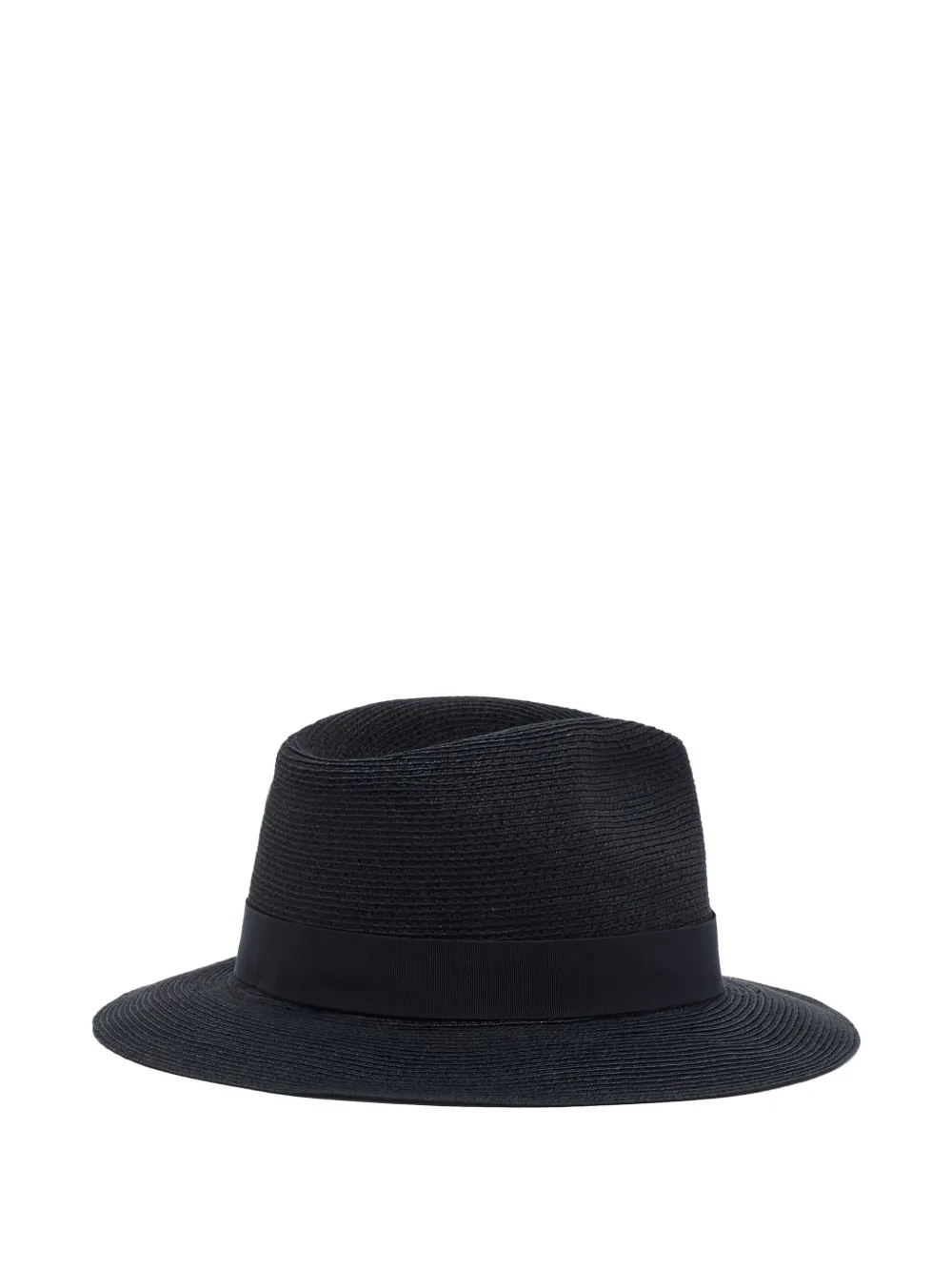 Giorgio Armani ribbon-trim fedora hat - Zwart