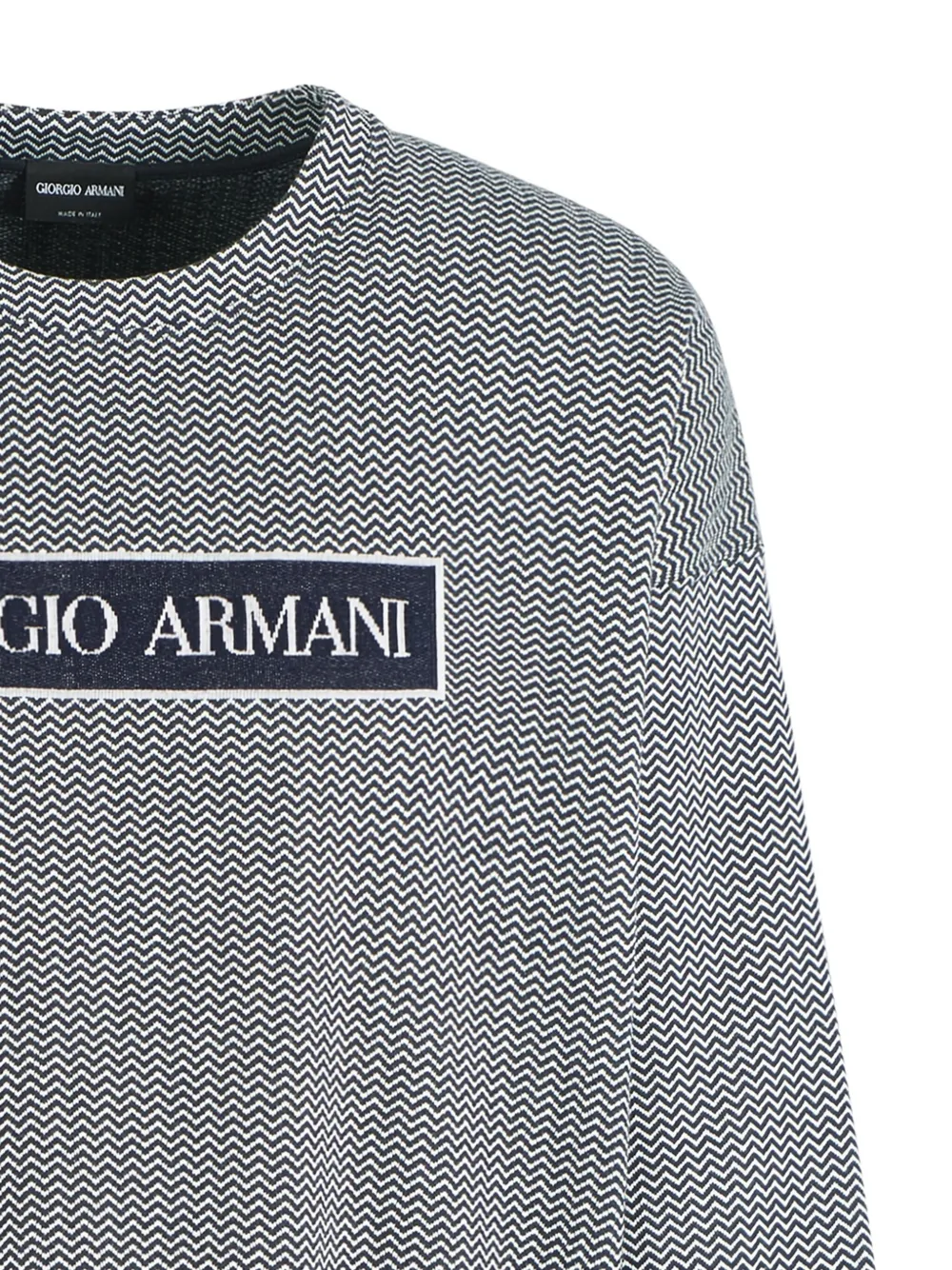 Giorgio Armani chevron-jacquard sweatshirt - Grijs