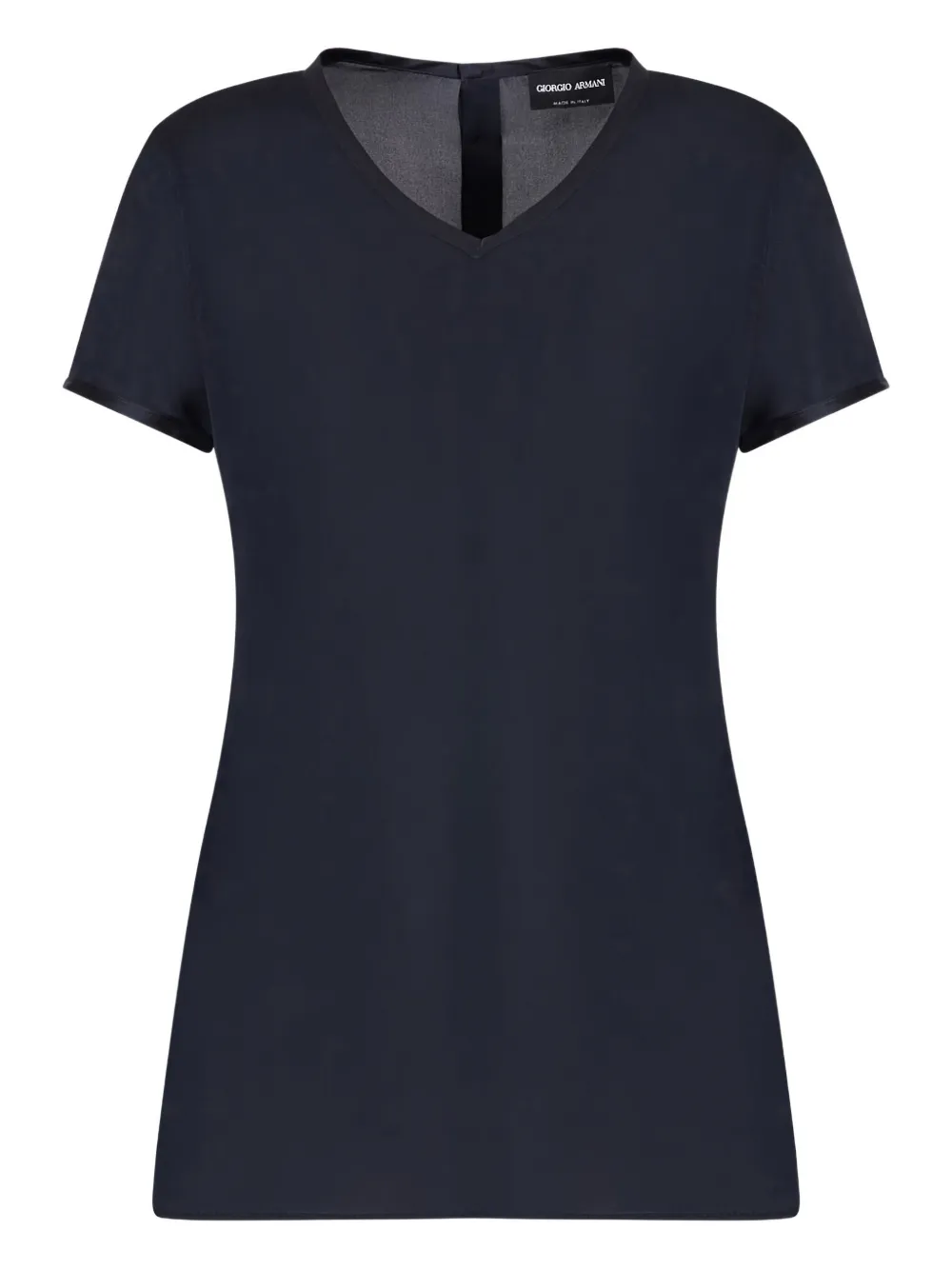 Giorgio Armani blusa de seda con cuello en V | azul | Image 1