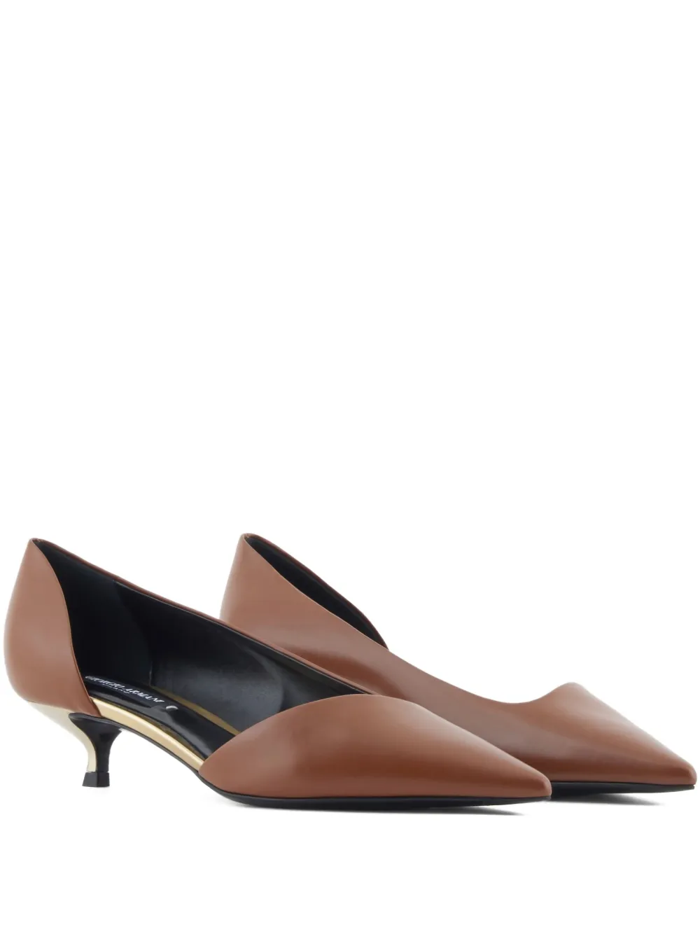 Giorgio Armani 35mm Cut-out Pumps In Brown