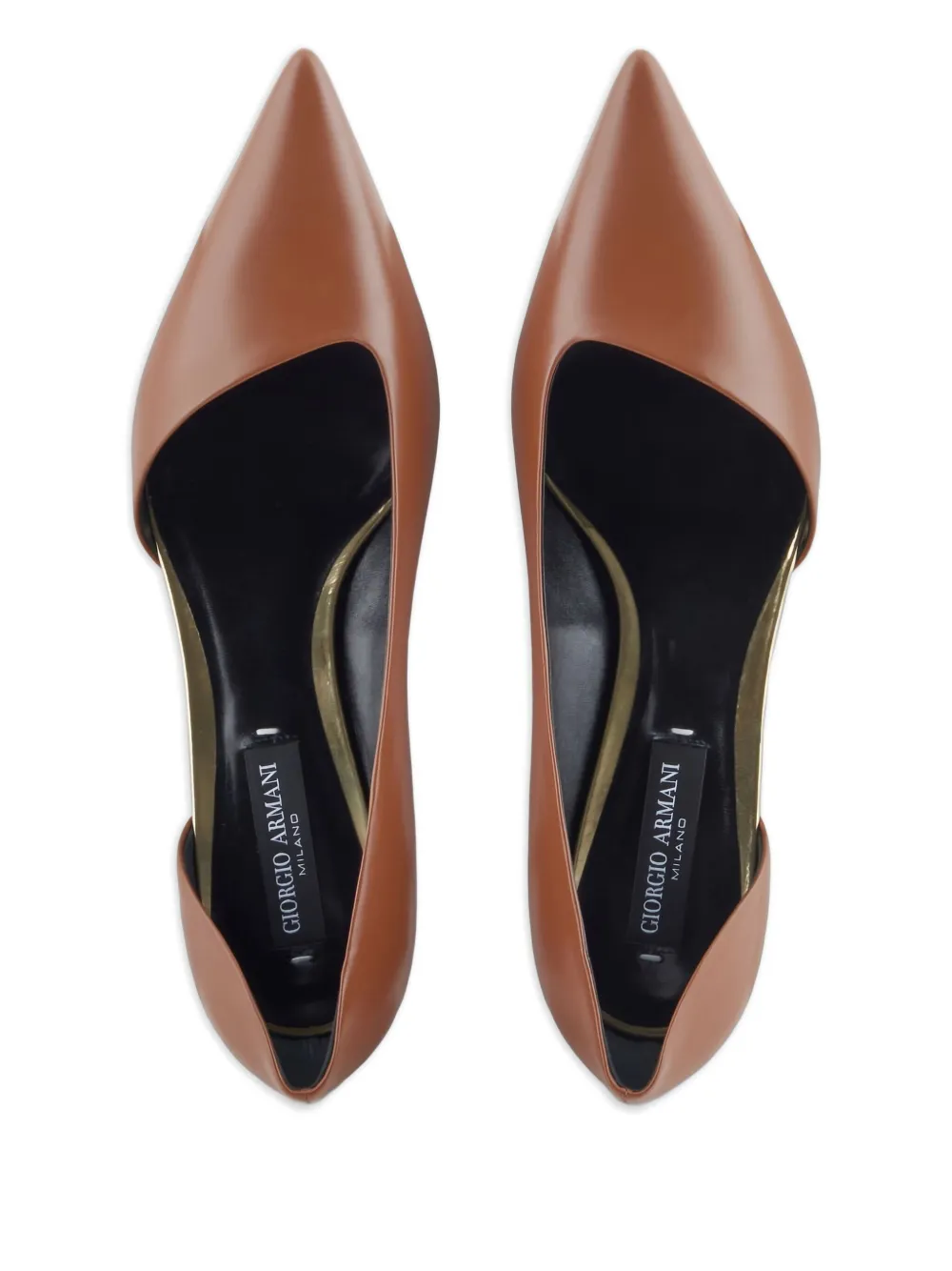 Giorgio Armani 35mm Cut-out Pumps In Brown