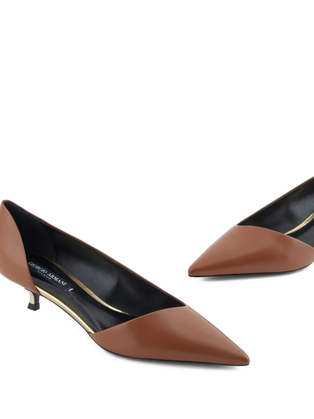 Giorgio Armani 35mm Cut-out Pumps In Brown