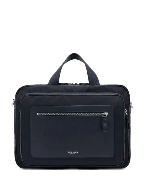 Giorgio Armani logo-stamp panelled briefcase