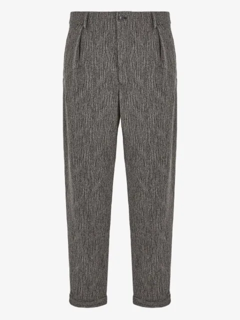Giorgio Armani pleated-front textured trousers