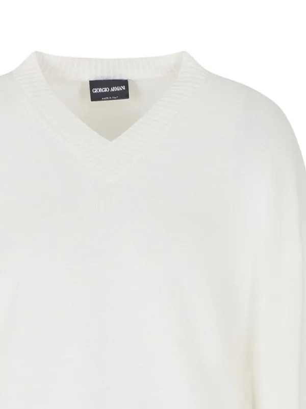 Giorgio Armani Vネック セーター | ホワイト | FARFETCH JP
