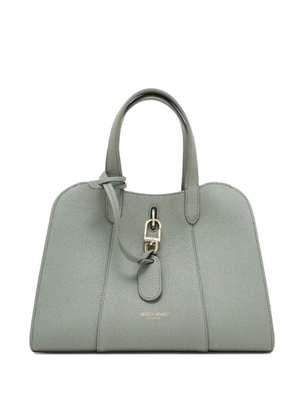 Giorgio Armani Small Leather Tote Bag in Green