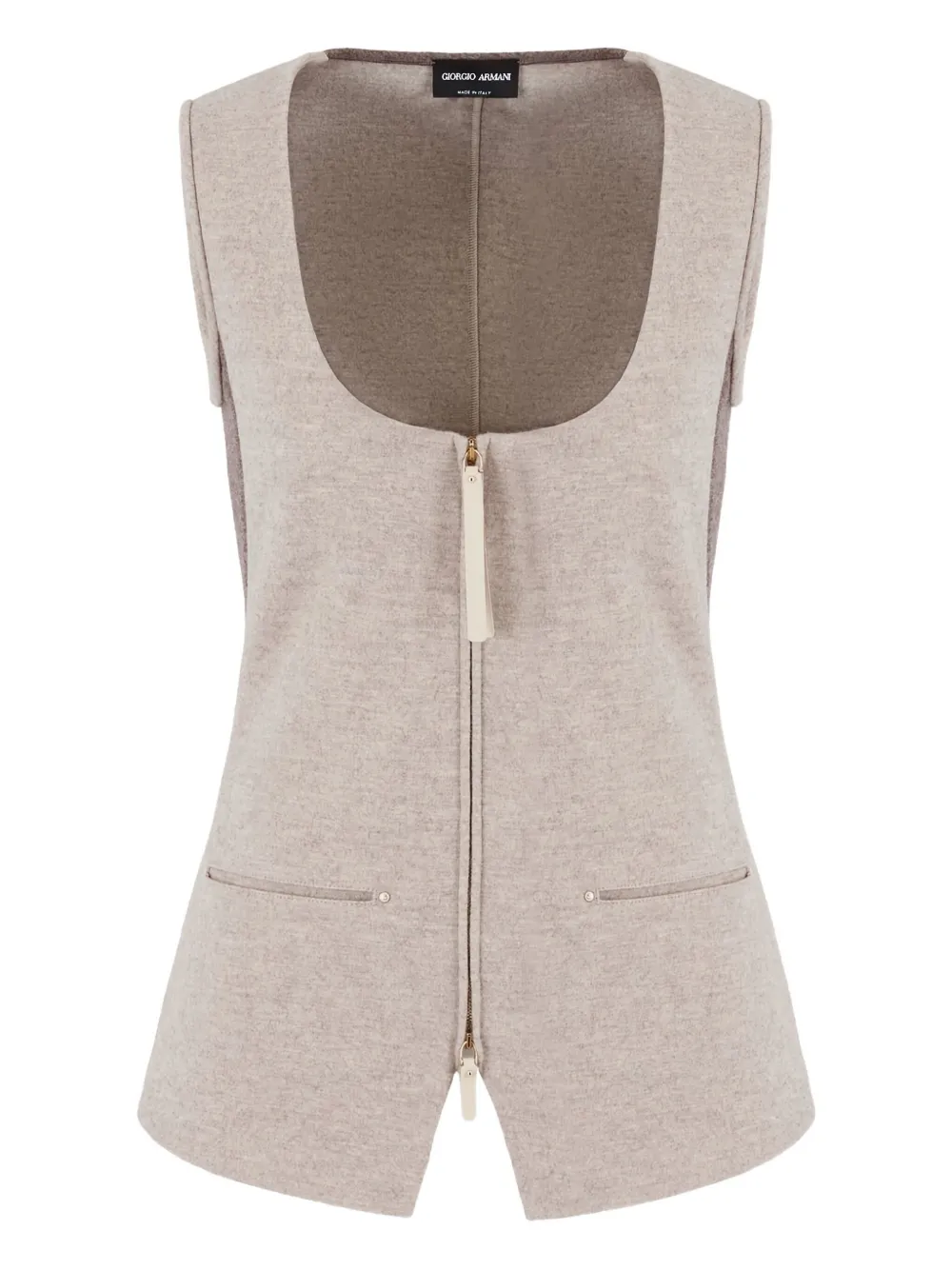Giorgio Armani chaleco con cuello redondo y cierre | neutro | Image 1
