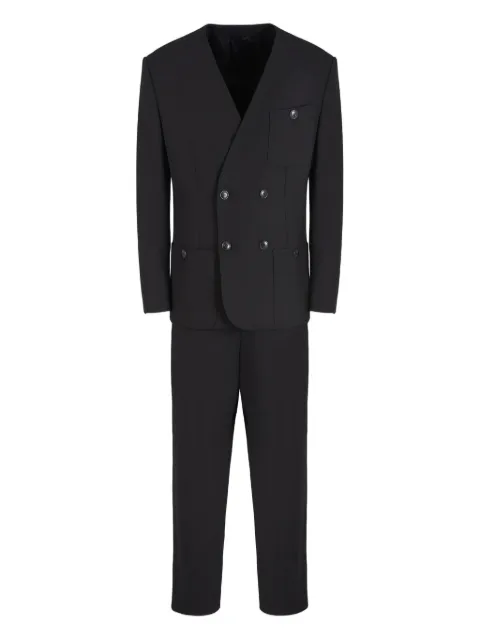Giorgio Armani lapel-free double-breasted suit