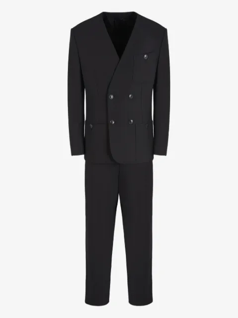 Giorgio Armani lapel-free double-breasted suit