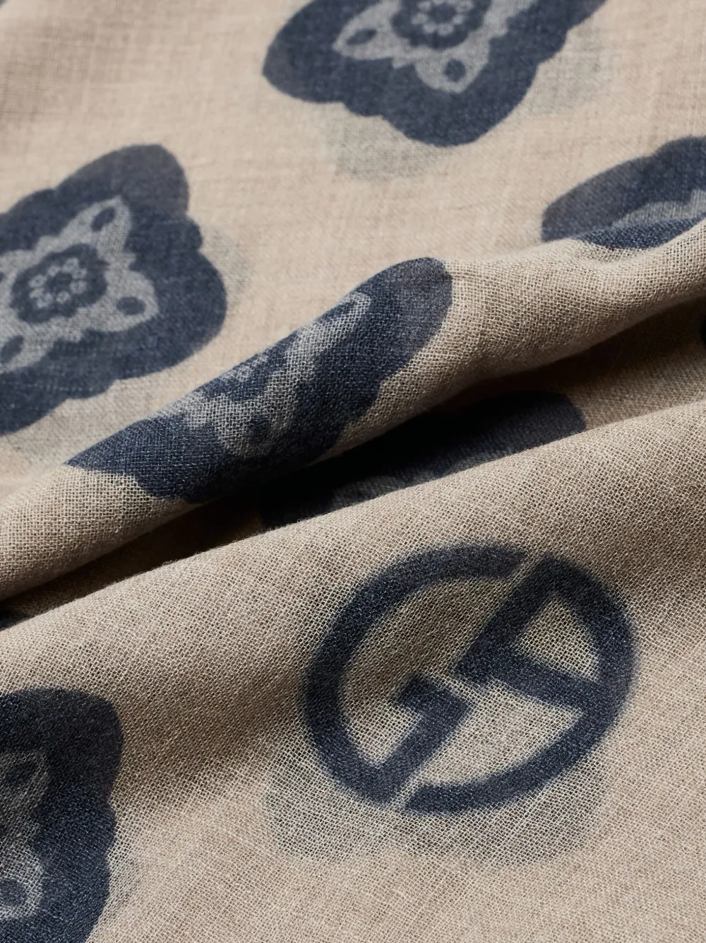 Giorgio Armani floral-pattern scarf - Beige