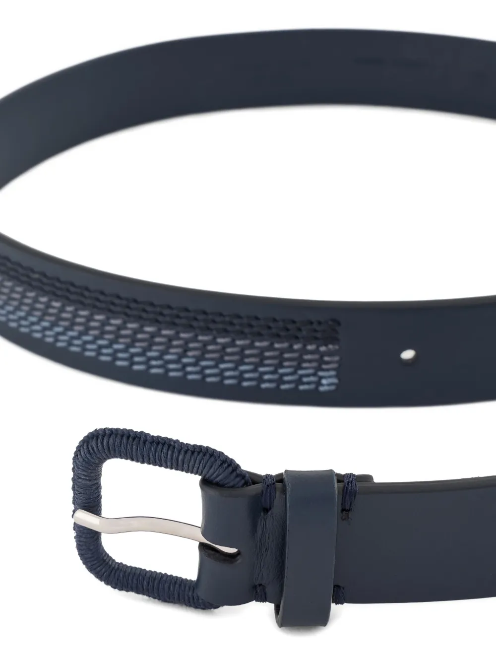 Giorgio Armani stitched buckle belt - Blauw