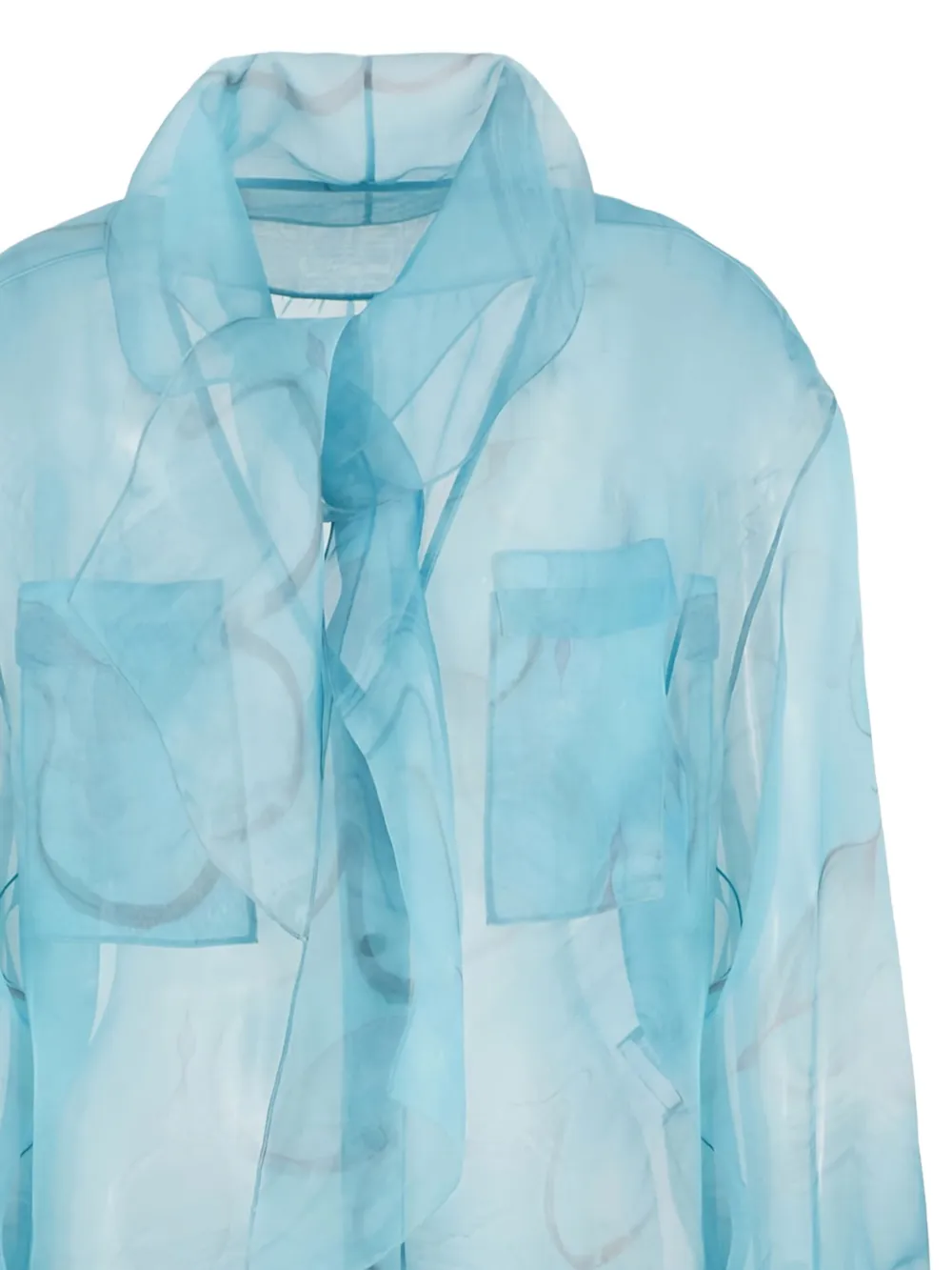 Giorgio Armani Zijden blouse met bloemenprint Blauw