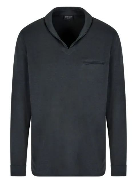 Giorgio Armani shawl-collar welt-pocket sweatshirt