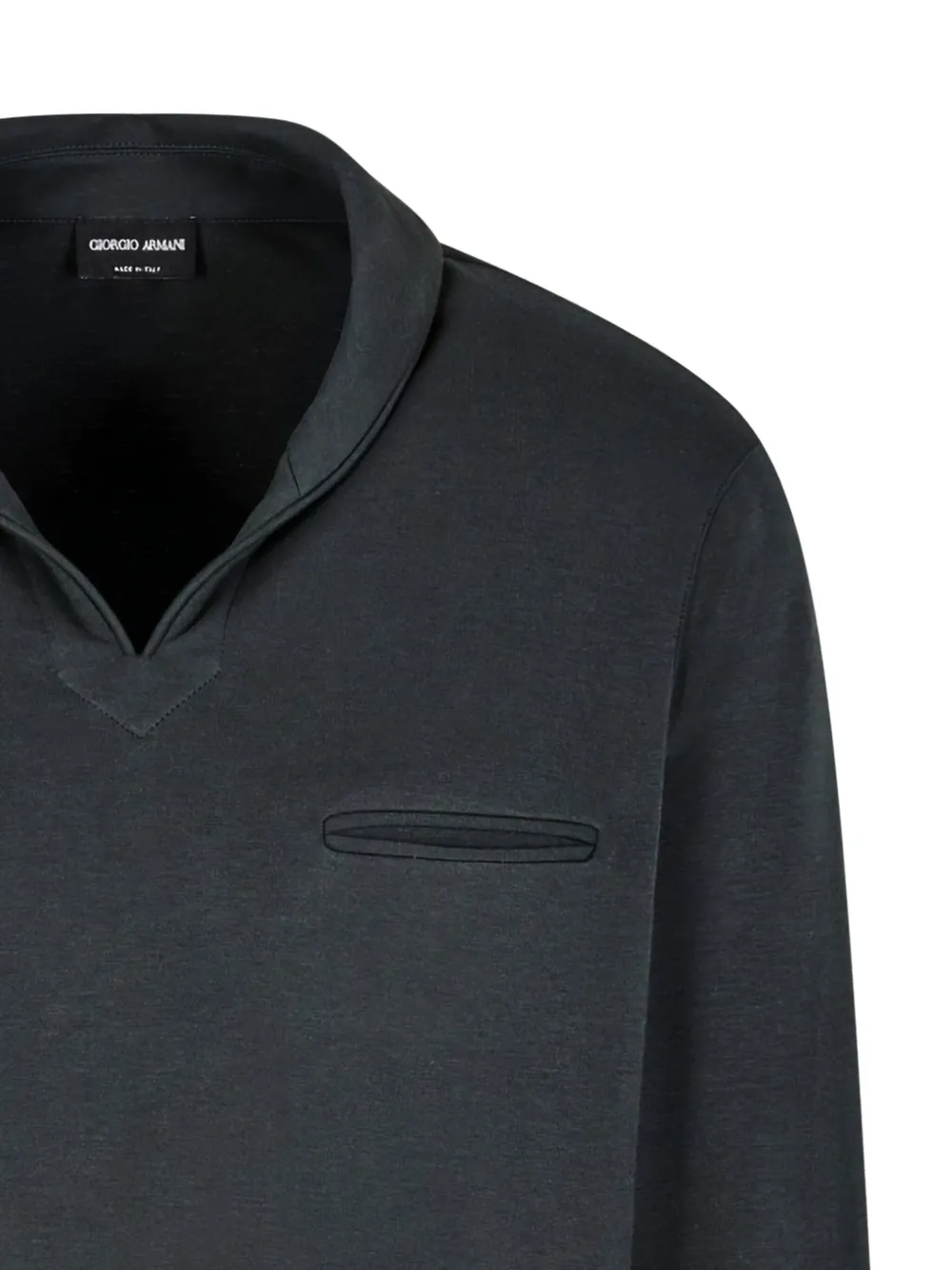 Giorgio Armani shawl-collar welt-pocket sweatshirt - Grijs