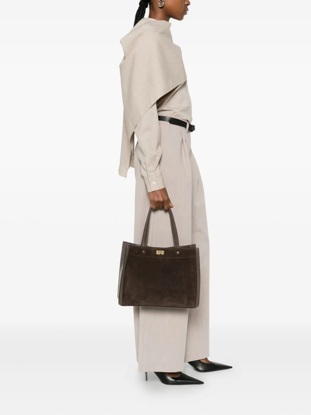 Anya Hindmarch Mortimer panelled tote bag - Bruin