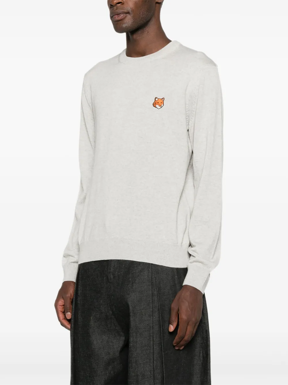  Maison Kitsuné Fox Head Sweater - Grey 