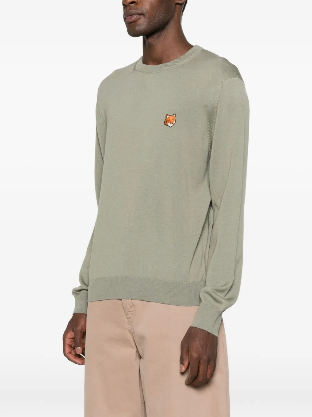 Maison Kitsuné Trui met vossenkop Groen