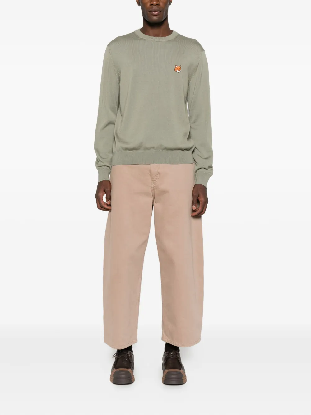 Maison Kitsuné Fox Head sweater - Groen